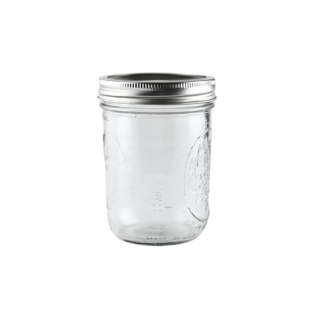 16oz Wide Mouth Glass Mason Jars with Lids & Bands, Set of 12 K491
