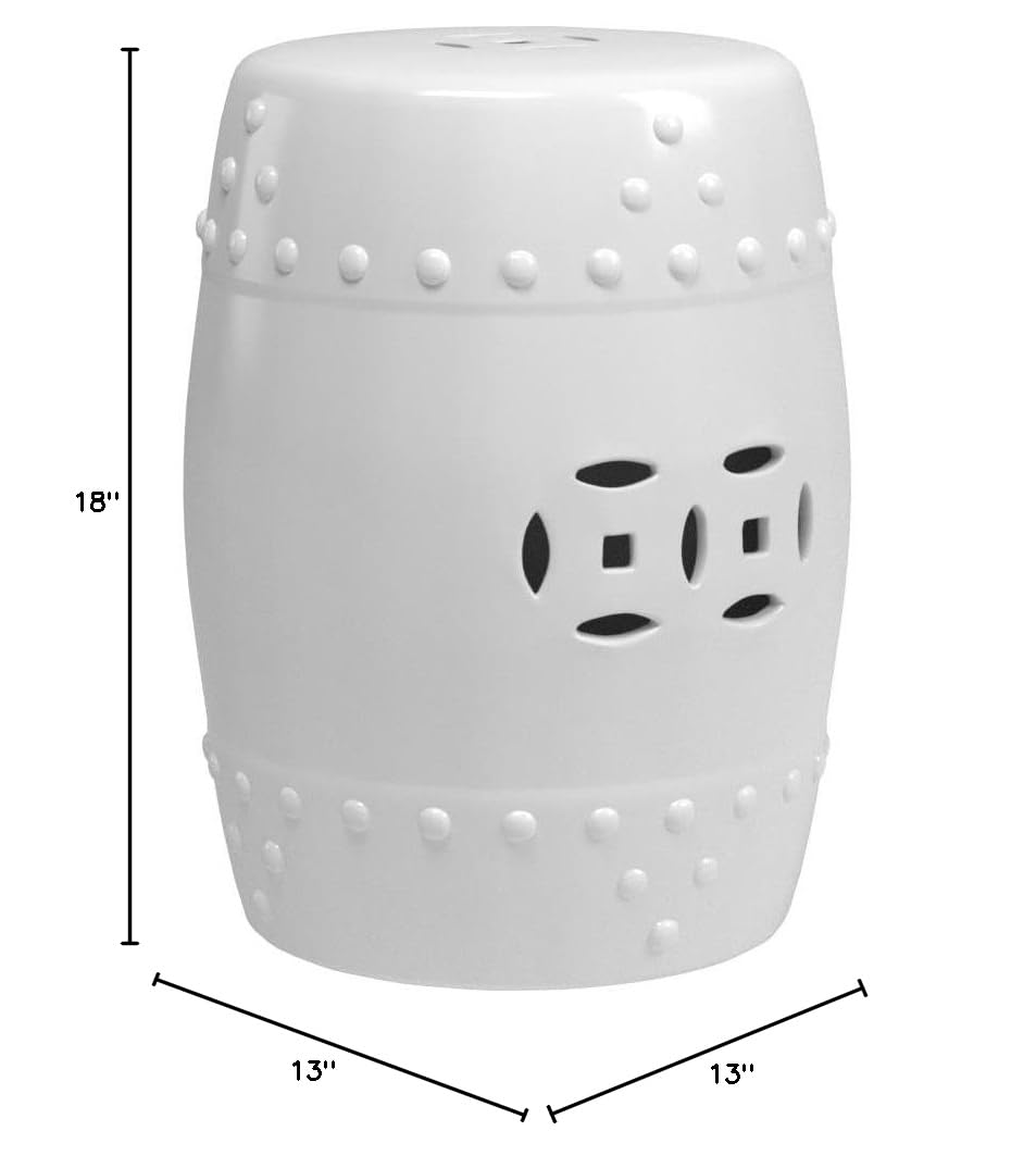 White Ceramic Garden Stool Q114120