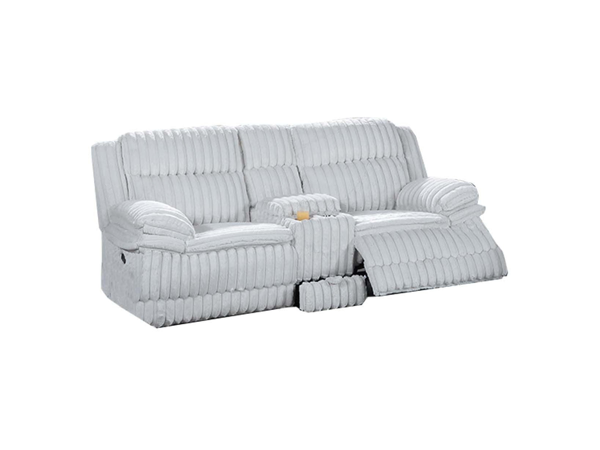 Light Gray Corduroy Manual Motion Loveseat T131480
