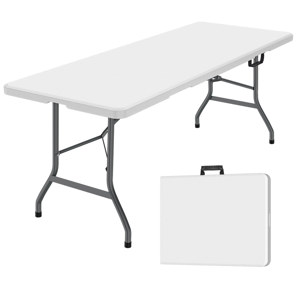 White Portable Folding Table with Carrying Handle B386