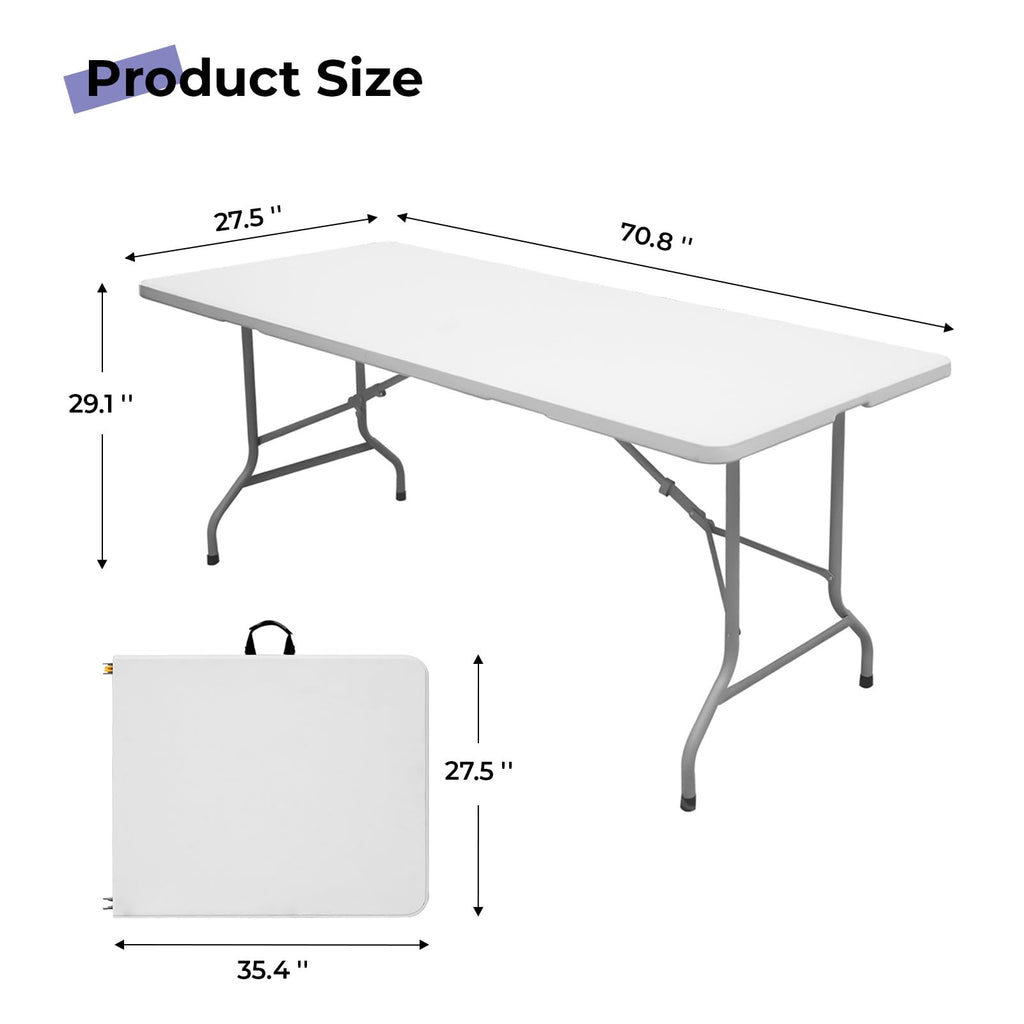 6ft White Folding Table D7869