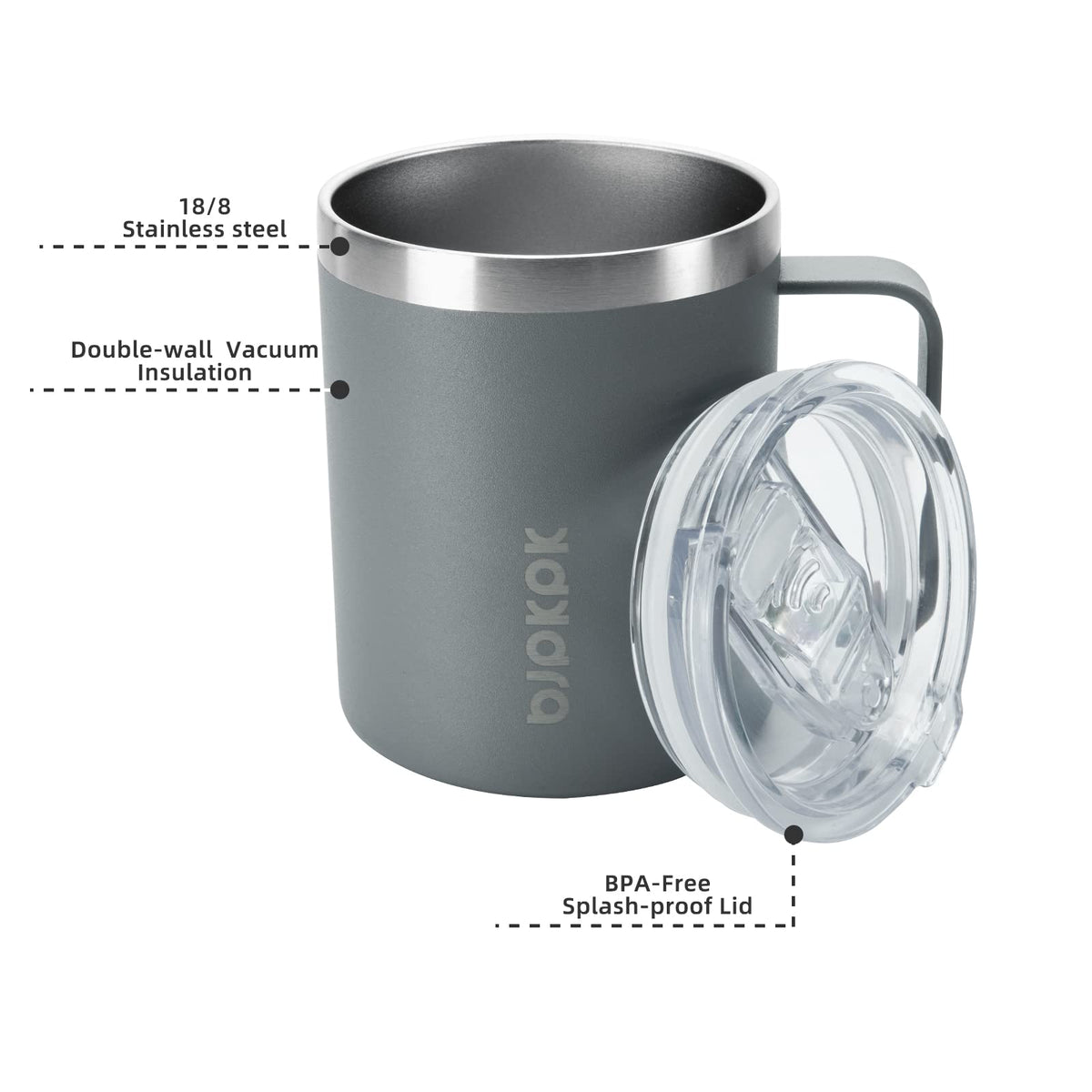 2PCS 14oz Insulated Stainless Steel Coffee Mug with Lid V677119