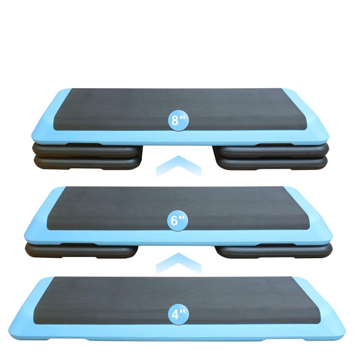 Adjustable Height Aerobic Step Platform with 4 Risers I9749