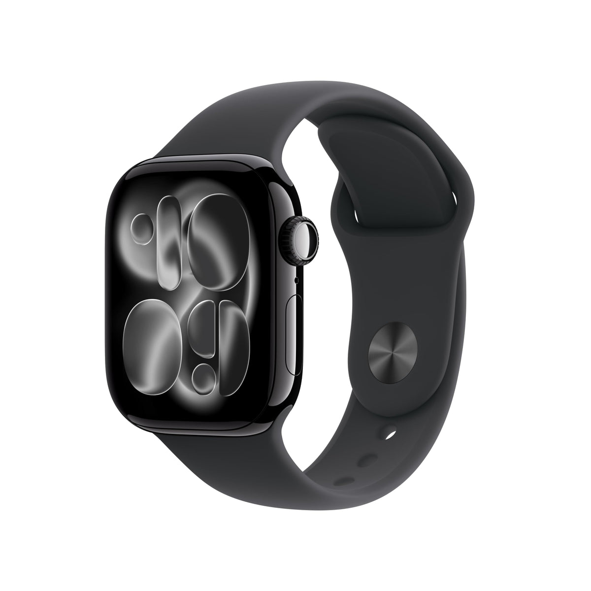 GPS 42mm Jet Black Aluminum Smartwatch with Black Sport Band U8360
