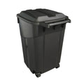 Black 45-Gallons Plastic Wheeled Trash Can with Lid W681692