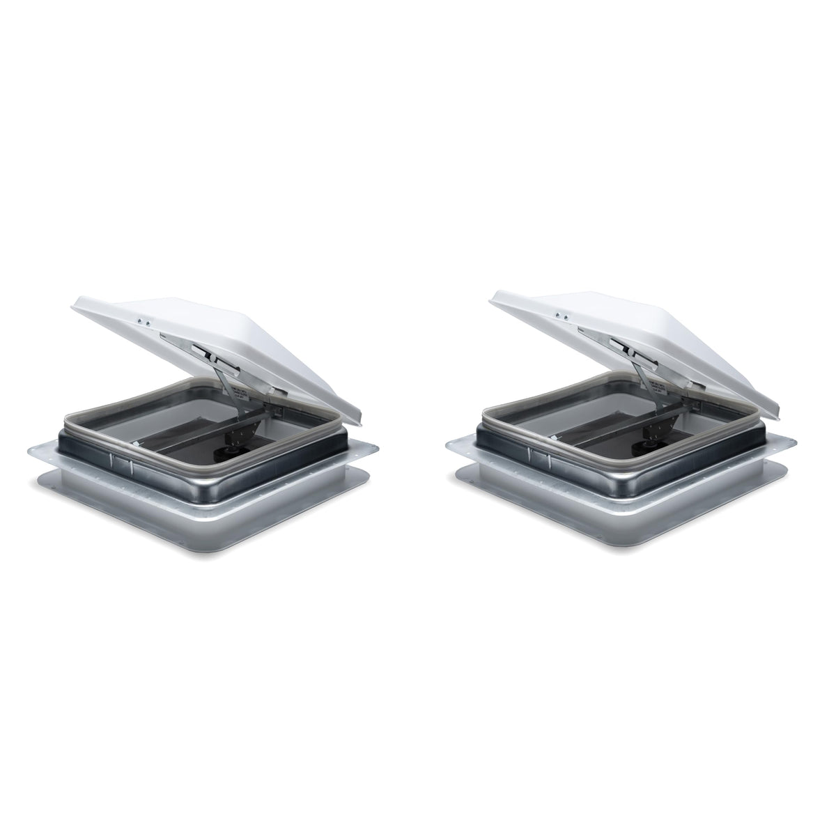 14" White Cargo Universal Roof Vents with White Lids S332