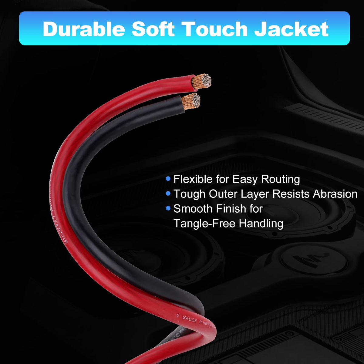 1/0 Gauge Copper Clad Aluminum Wire Kit with 250A ANL Fuse Holder X852917