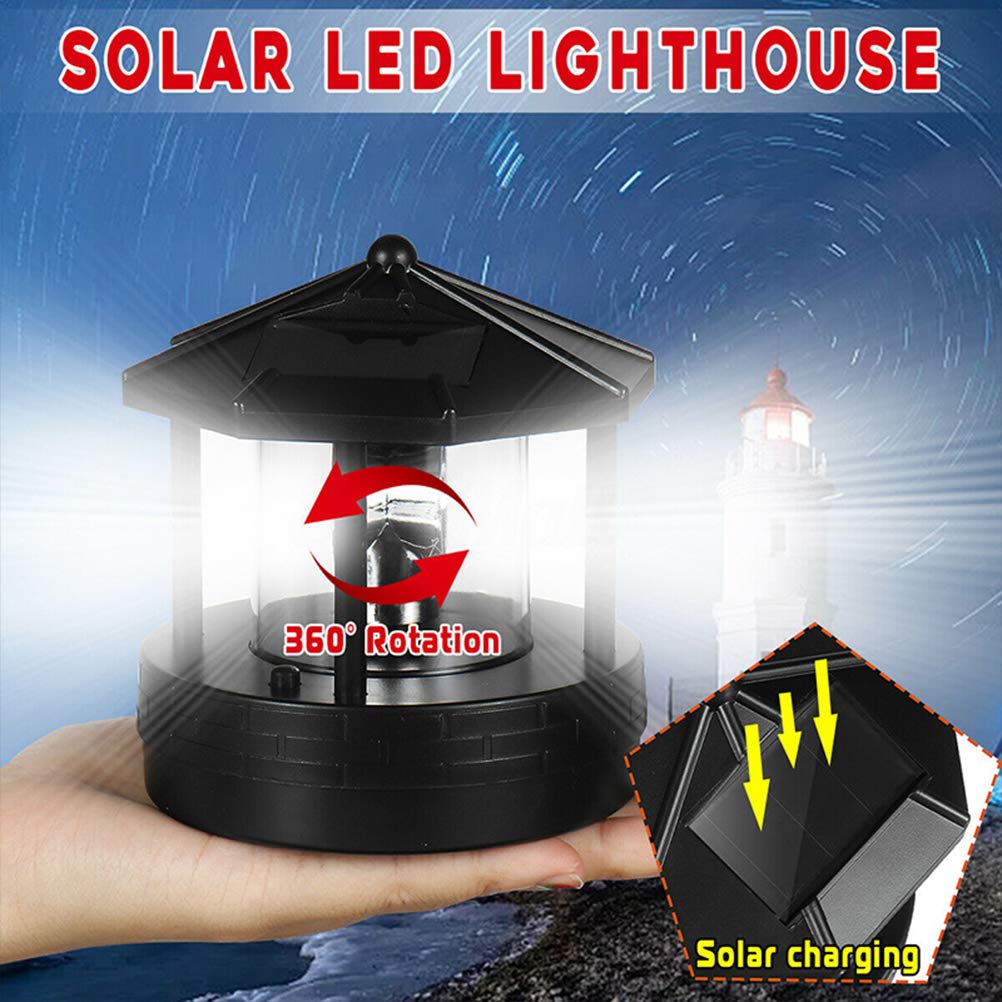 Solar Powered LED Lighthouse Outdoor Lamp O43707