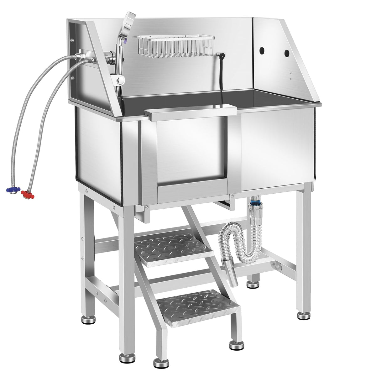 Stainless Steel Dog Grooming Tub with Stairs R860