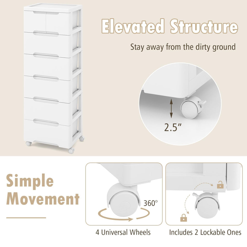 Storage Cabinet with 6 Plastic Drawers Y372930