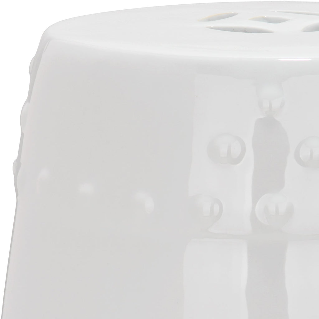 White Ceramic Garden Stool Q114120