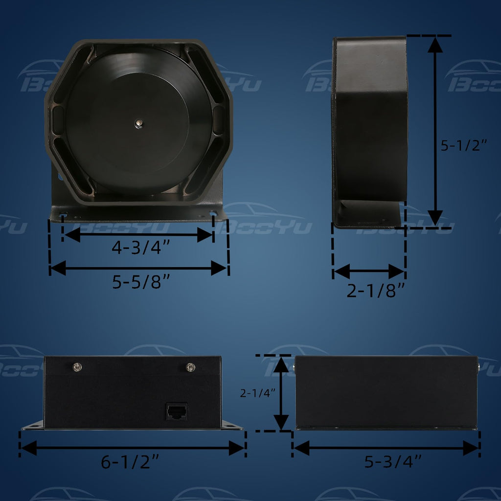 200W Emergency Slim Horn Speaker Siren PA System with Handheld Microphone L279153