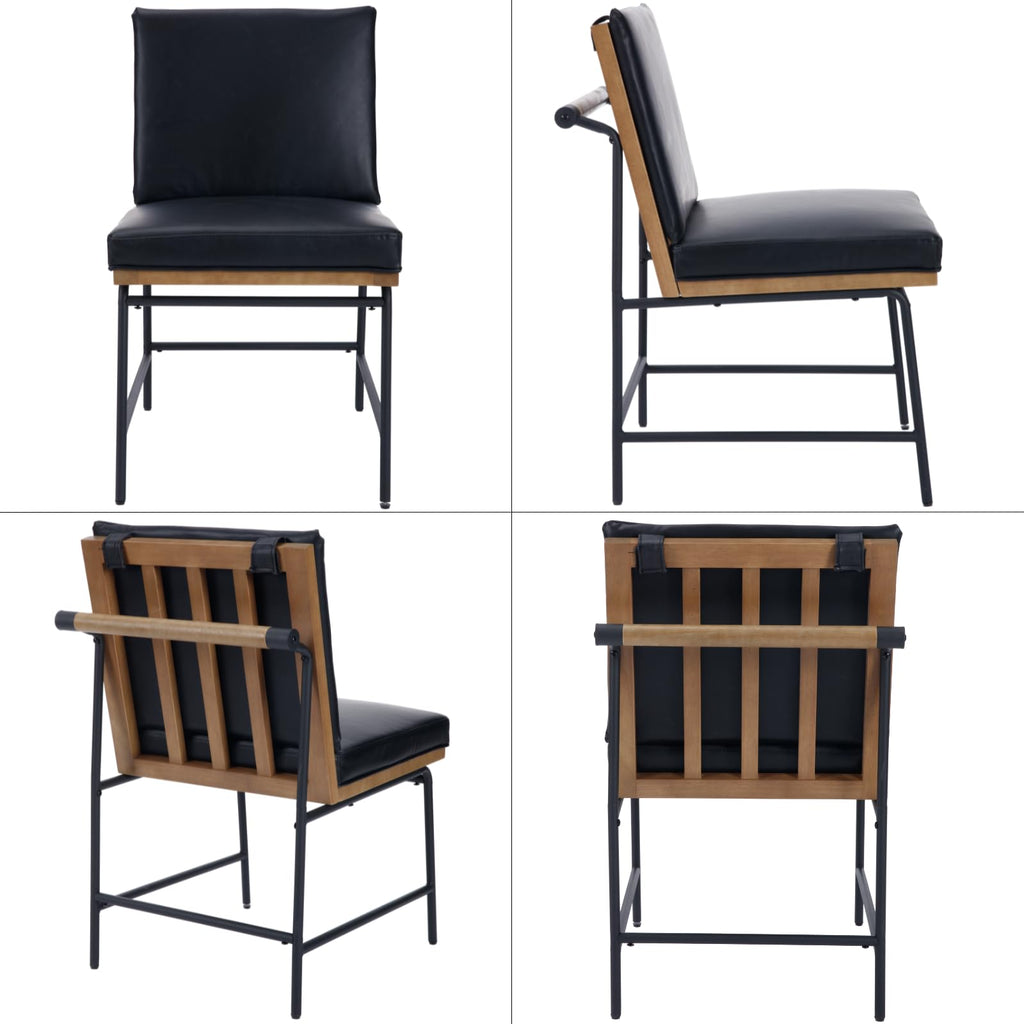Black PU Dining Chairs Set of 2 W28122