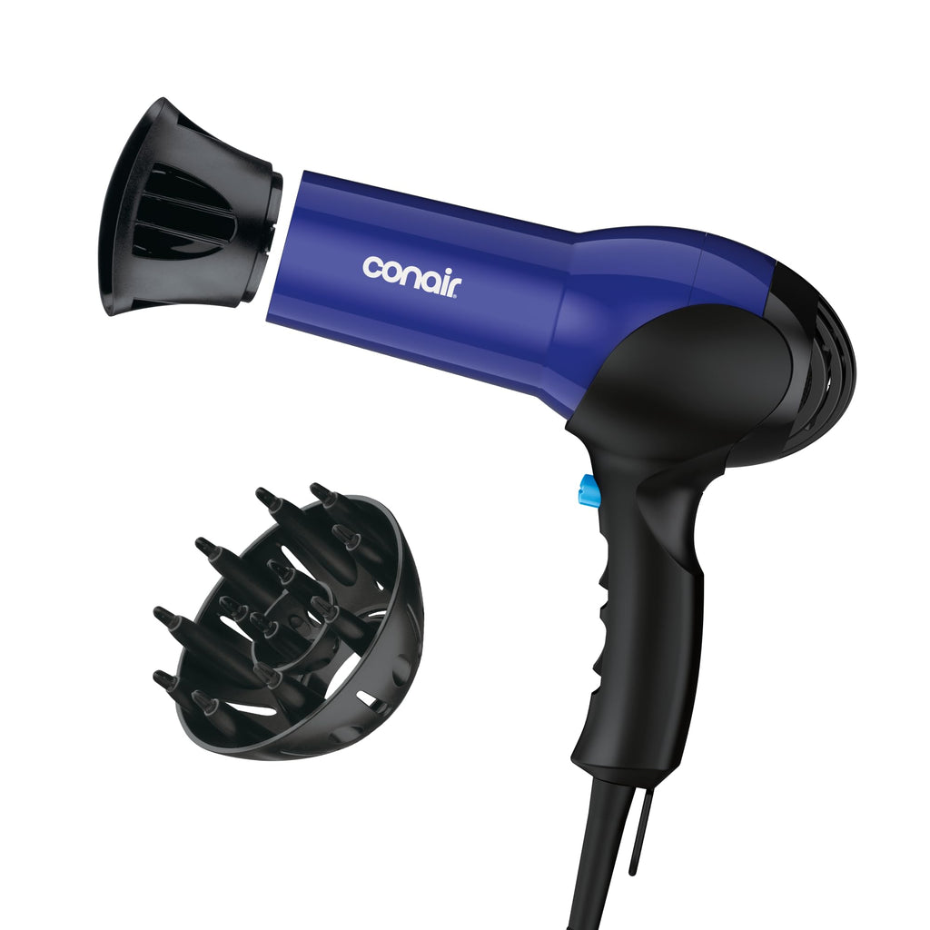 Lightweight 1875W Hair Dryer with Diffuser & Concentrator Attachments S88452