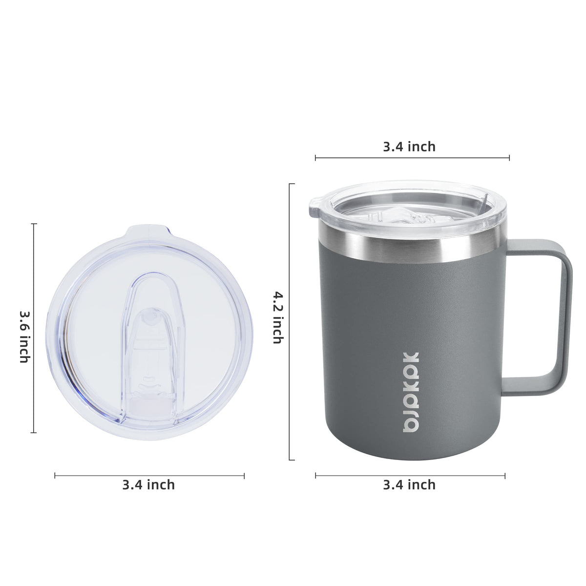 2PCS 14oz Insulated Stainless Steel Coffee Mug with Lid V677119