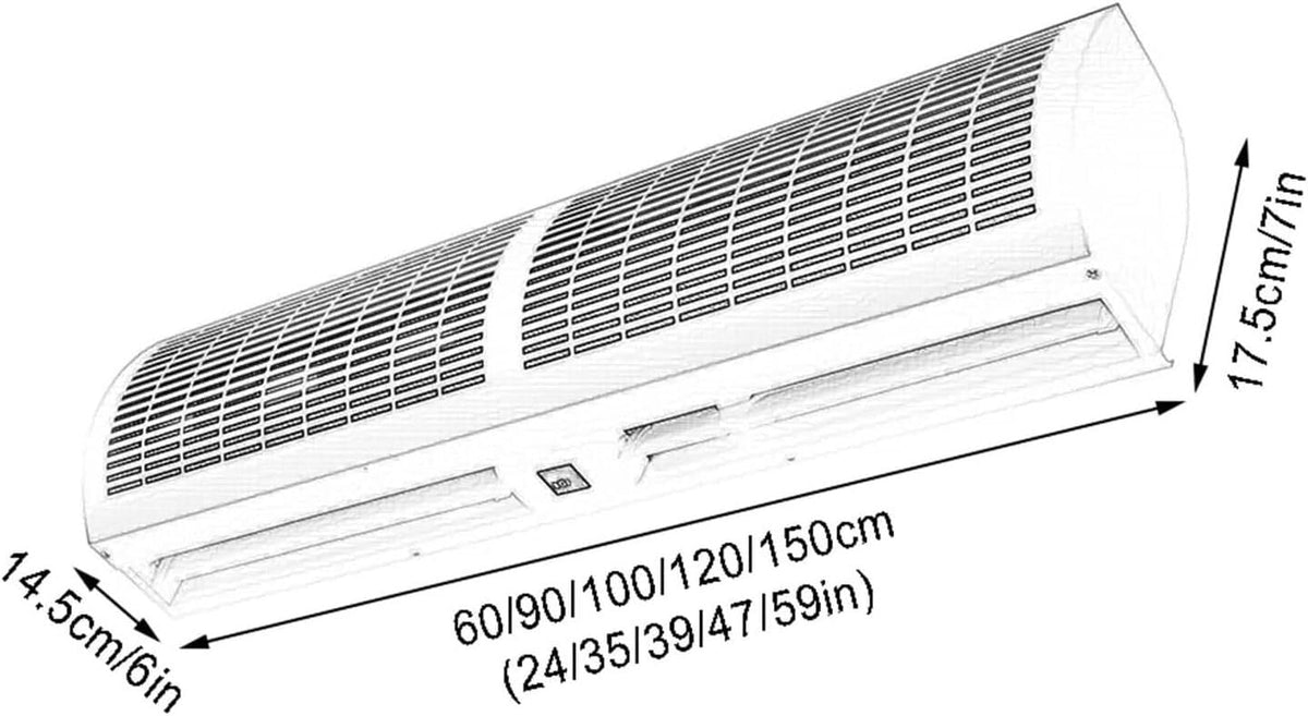 Wall-mounted Air Curtain with Remote Control 90cm O315