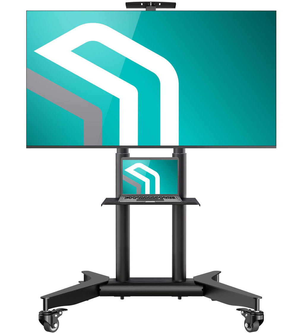 Mobile TV Stand on Wheels 32-75 Inch Black X98405