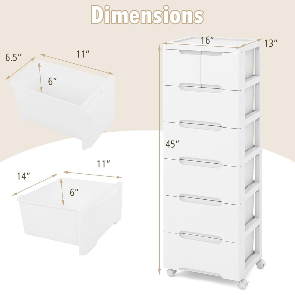 Storage Cabinet with 6 Plastic Drawers Y372930