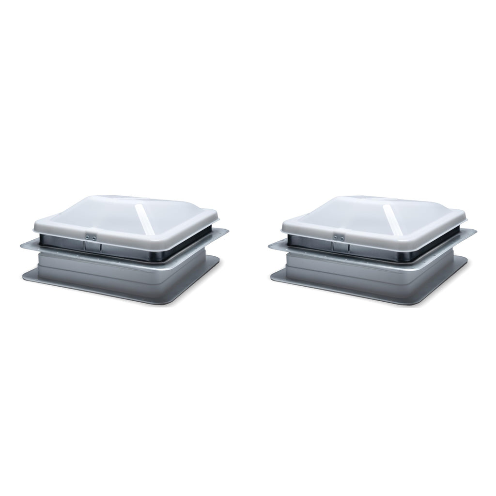14" White Cargo Universal Roof Vents with White Lids S332
