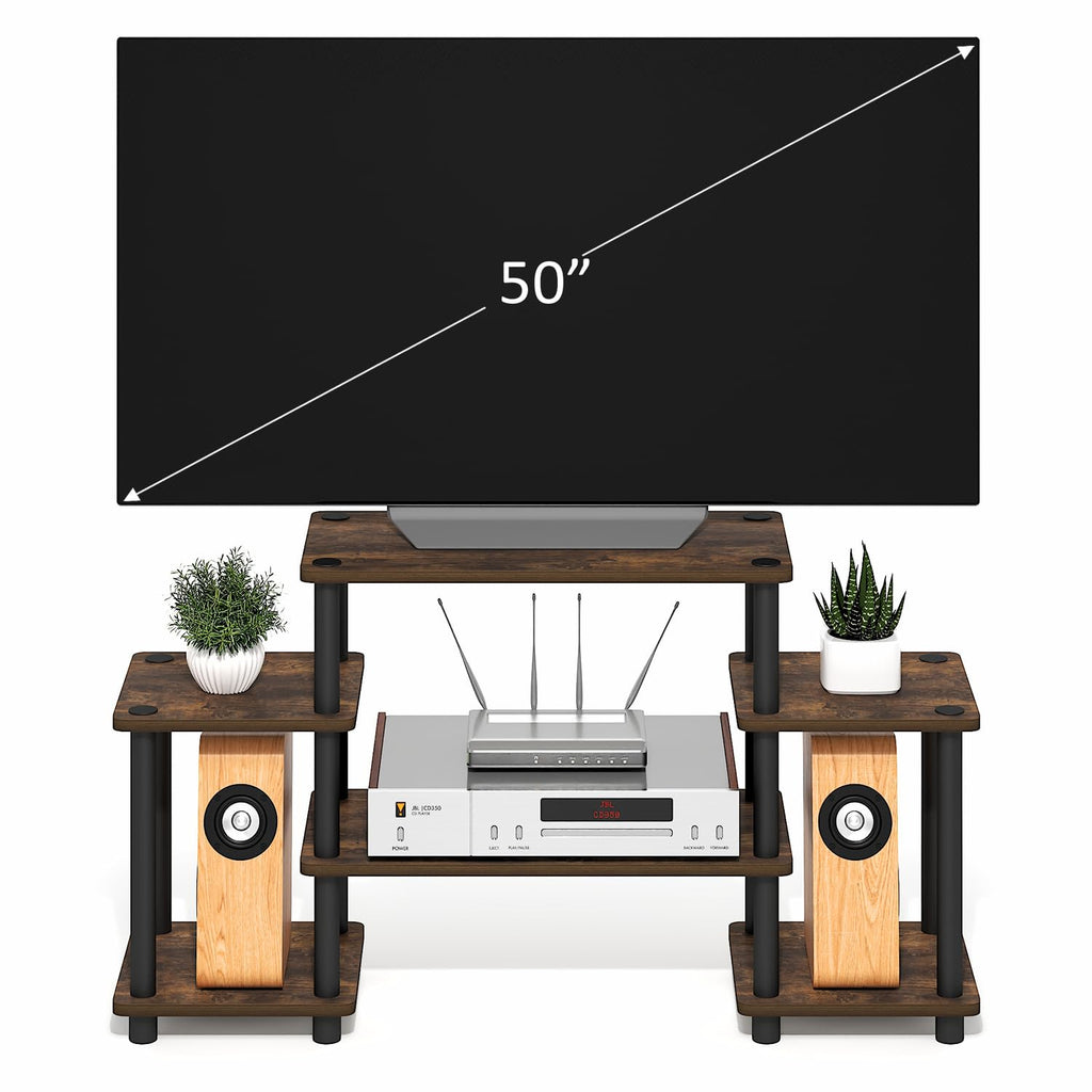 6-Shelf Toolless TV Stand with Raised Top for TV up to 50 Inch T76963