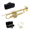 Trumpet Set with Hard Case, Mouthpiece, Cleaning Kit, Brass F547