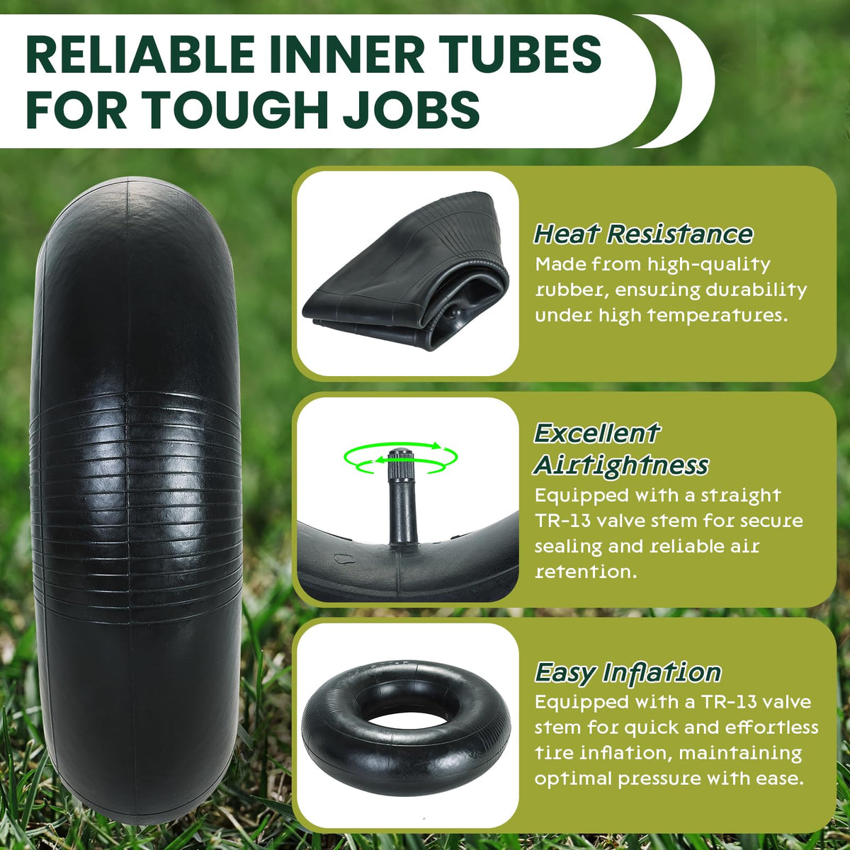 2 Pack 15 x 6.00-6" Inner Tubes with TR-13 Valve Stem V31156