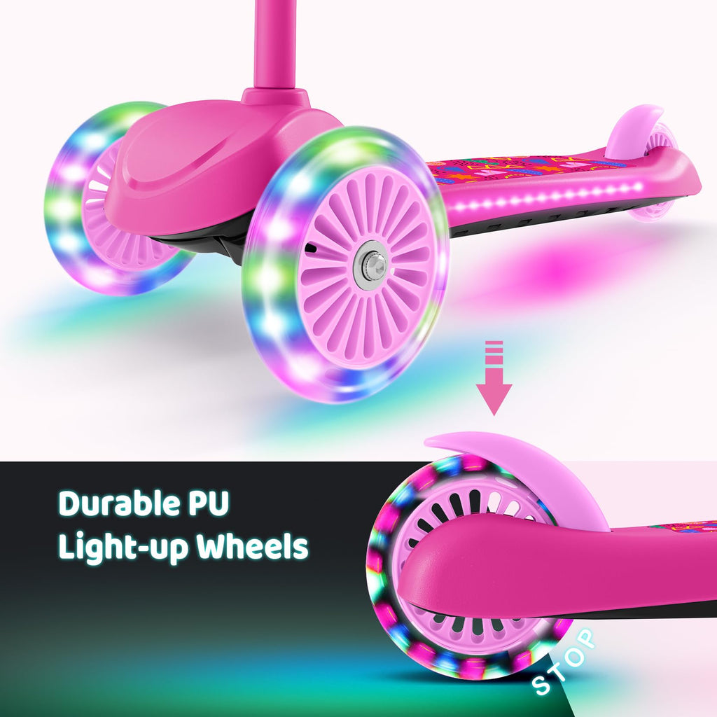 Kids 3-Wheel Scooter with Light-Up Deck and Wheels W549283