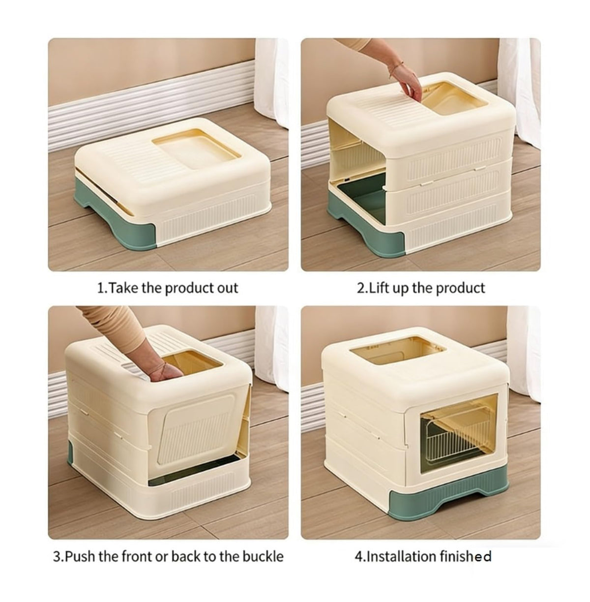 Fully Enclosed Cat Litter Box with Lid and Drawer K1760