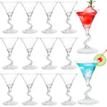 18 Pack 5 Oz Plastic Martini Glasses with Twisted Stem O931