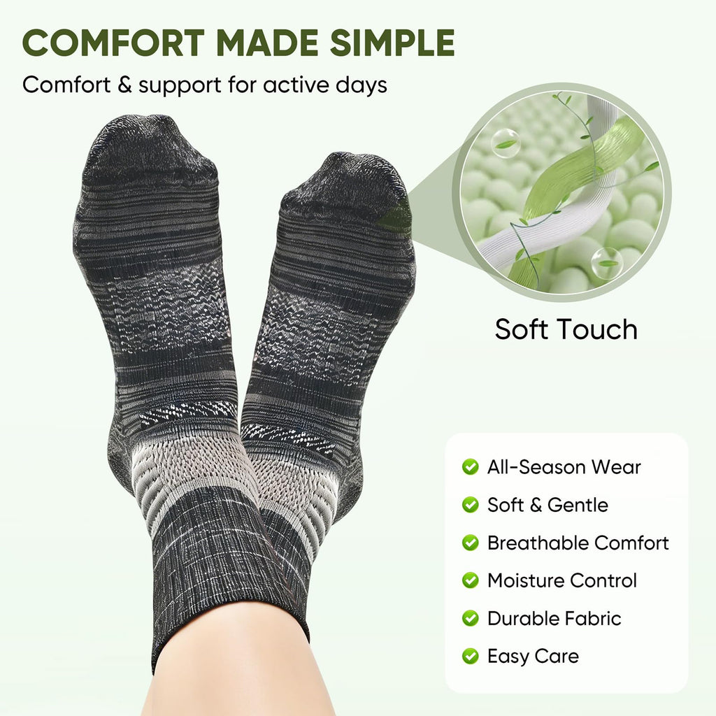 Compression Ankle Support Crew Socks 3 Pairs A239