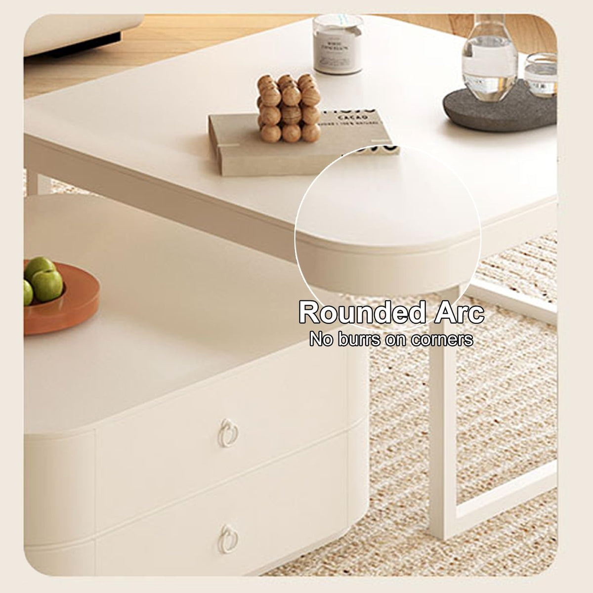 Brown Glass Coffee Table Set of 2 K2779
