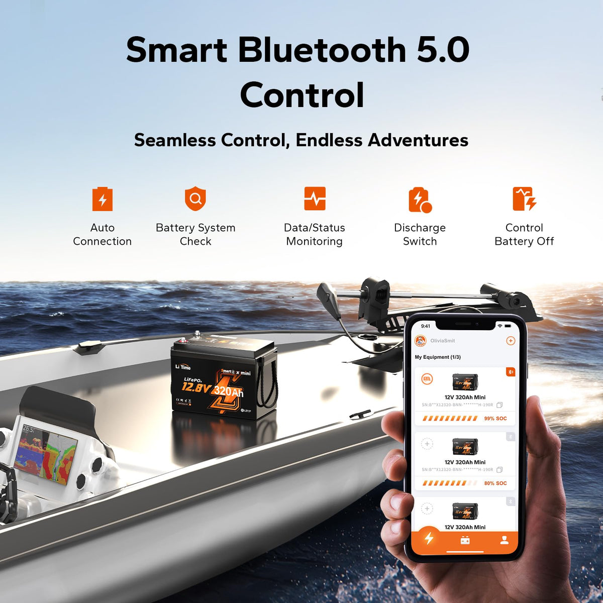 12V 320Ah Mini LiFePO4 Battery with Bluetooth S972813