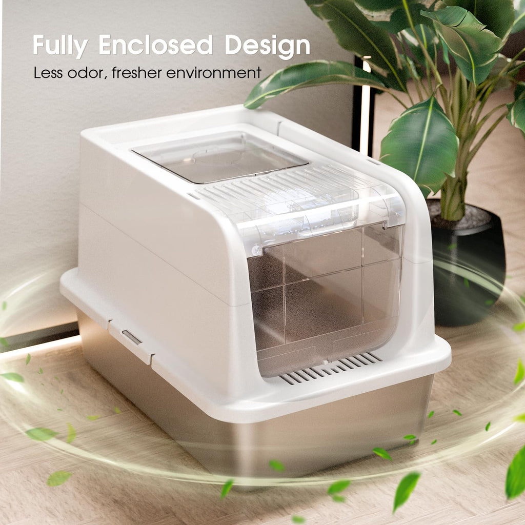 XL Stainless Steel Cat Litter Box with Lid R123660