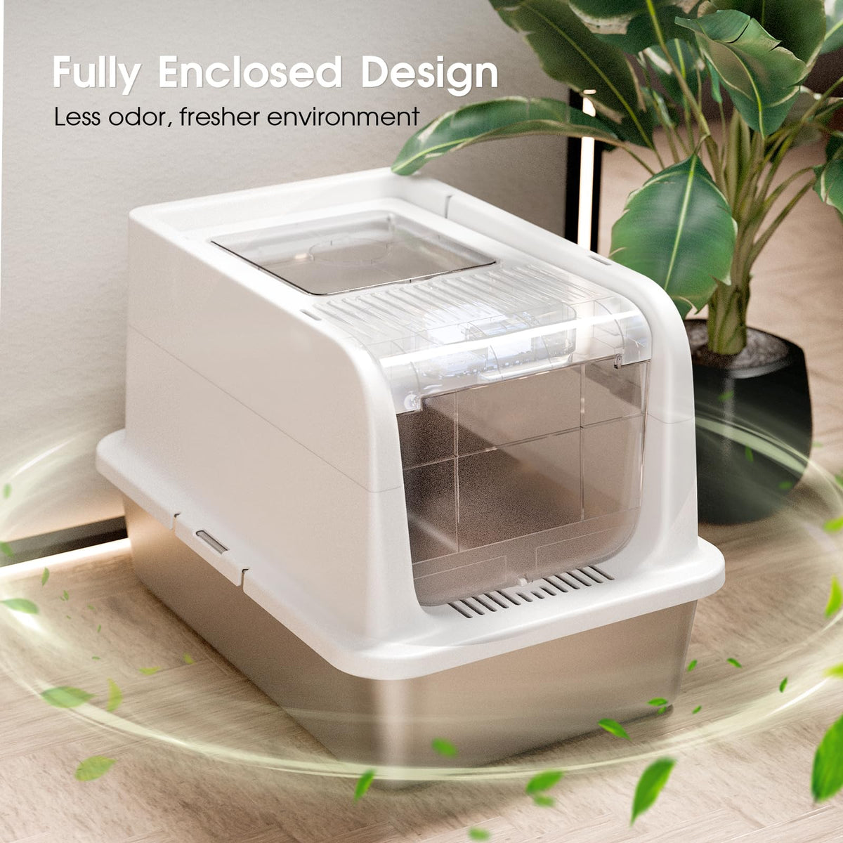 XL Stainless Steel Cat Litter Box with Lid R123660