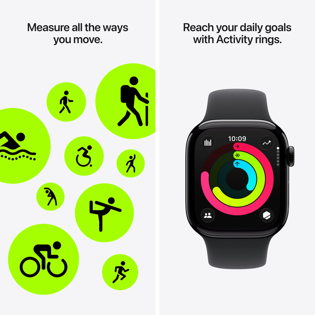 GPS 42mm Jet Black Aluminum Smartwatch with Black Sport Band U8360