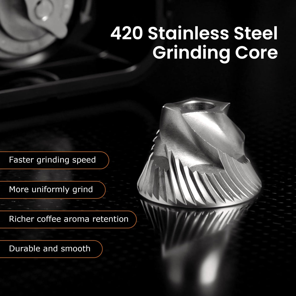 Portable Electric Coffee Grinder Adjustable Stainless Steel Burr T551