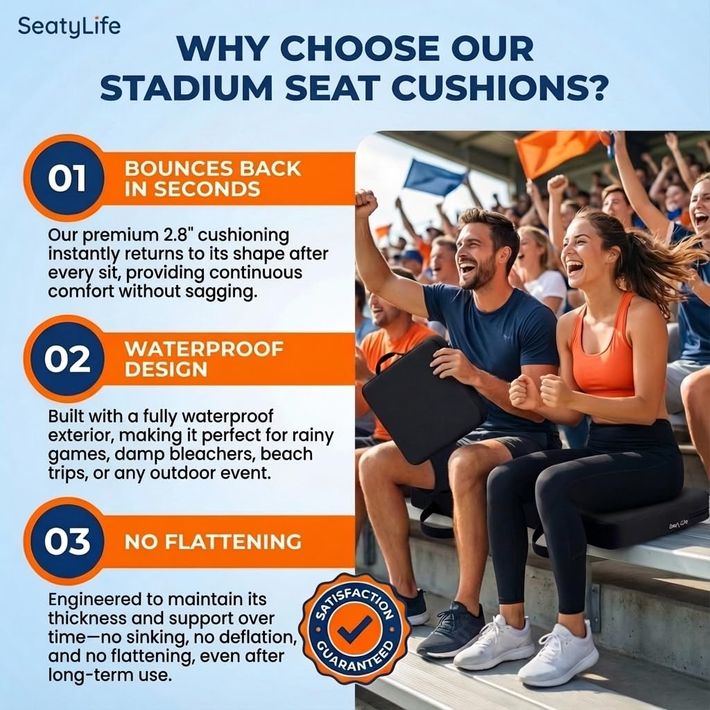 Extra Thick Stadium Seat Cushion H3736