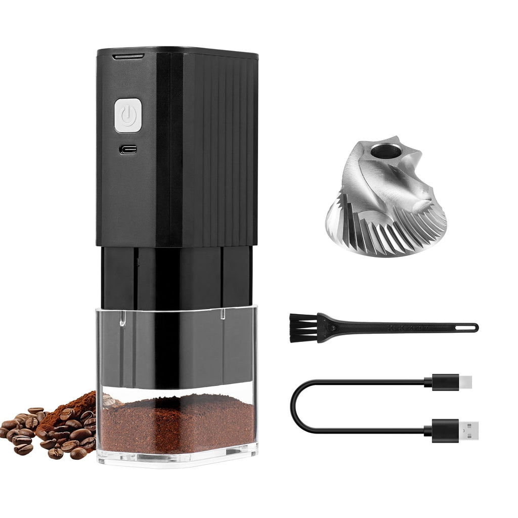 Portable Electric Coffee Grinder Adjustable Stainless Steel Burr T551