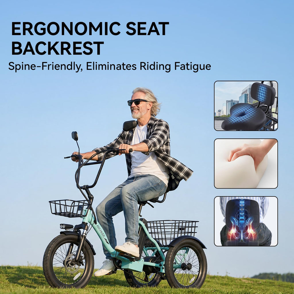 Folding Electric Tricycle 500W 3 Wheel E-Trike with Fat Tires U41727