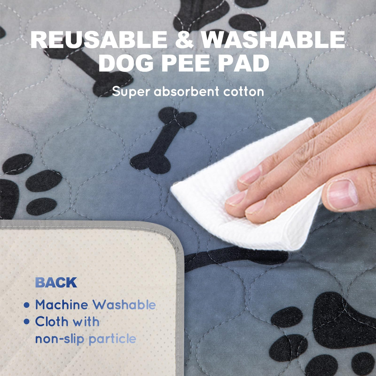 Extra Large Ultra-Absorbent Artificial Grass Pads with Washable Pee Pads 2 Sets T217156