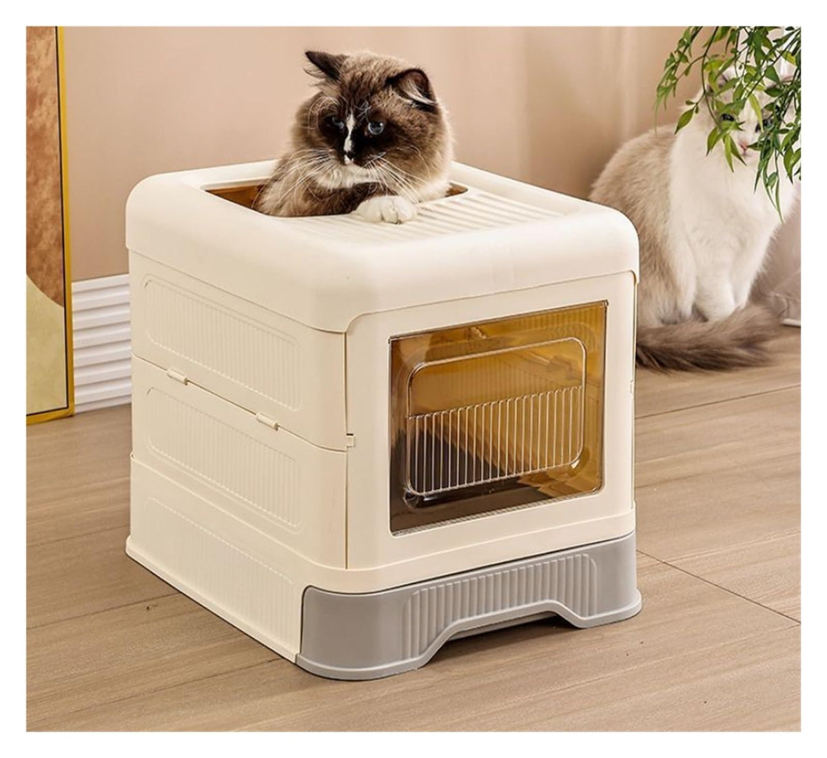 Fully Enclosed Cat Litter Box with Lid and Drawer K1760