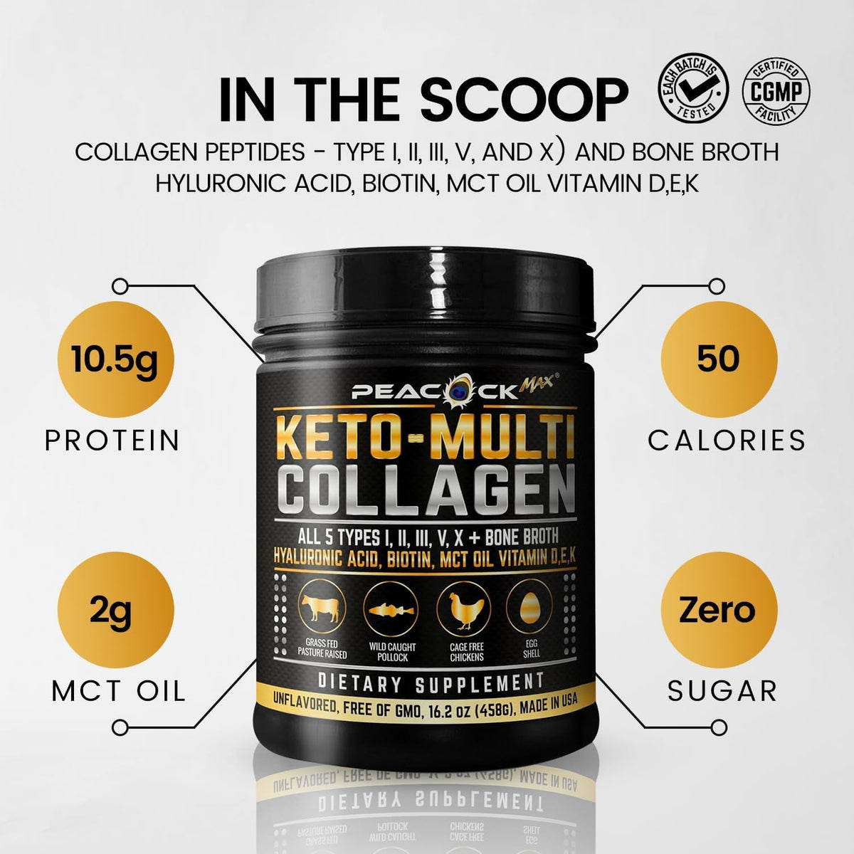 16.2 oz Unflavored Hydrolyzed Collagen Peptides Powder E415917