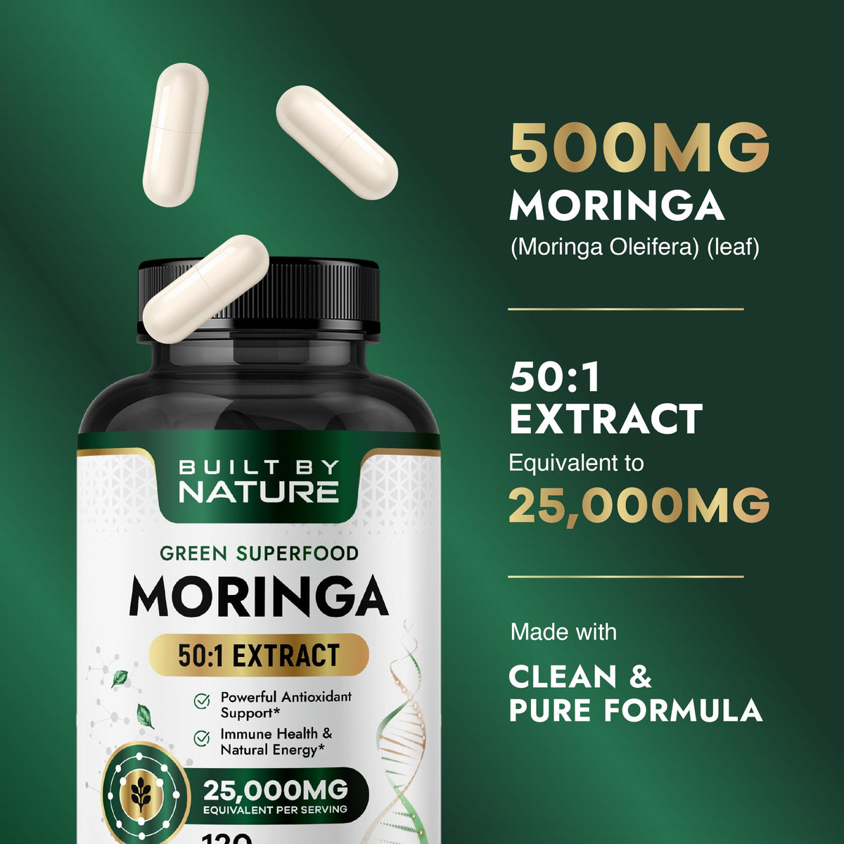 Moringa Supplement 500mg 120 Capsules S30821