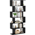 6-Tier Geometric S Shaped Wood Bookshelf U3802