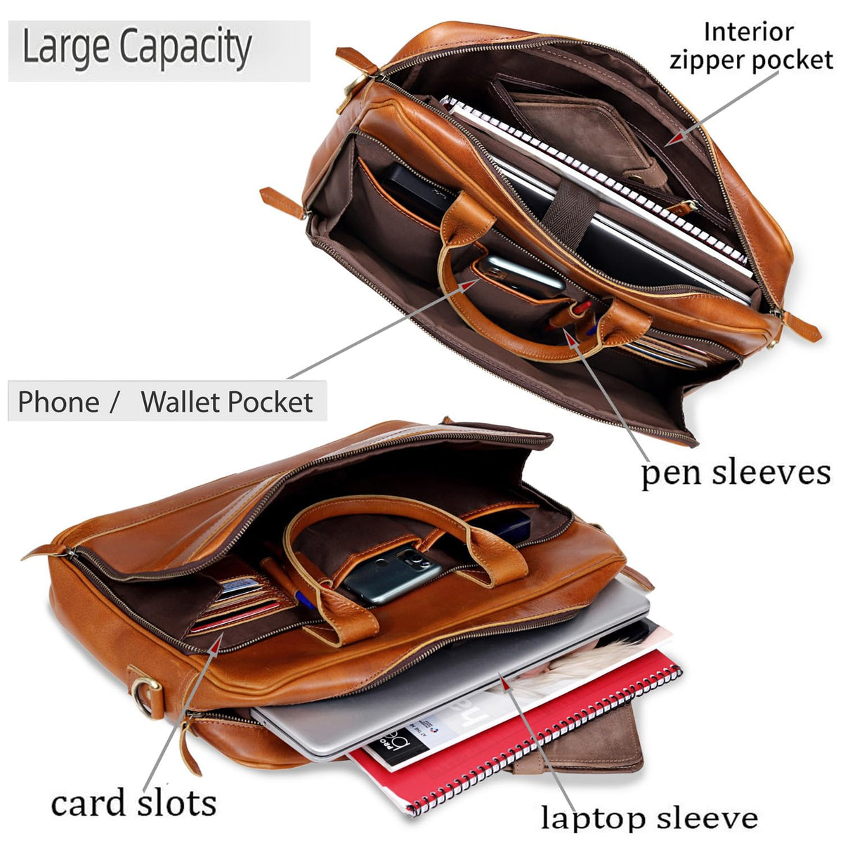 Leather Briefcase Bag F53753