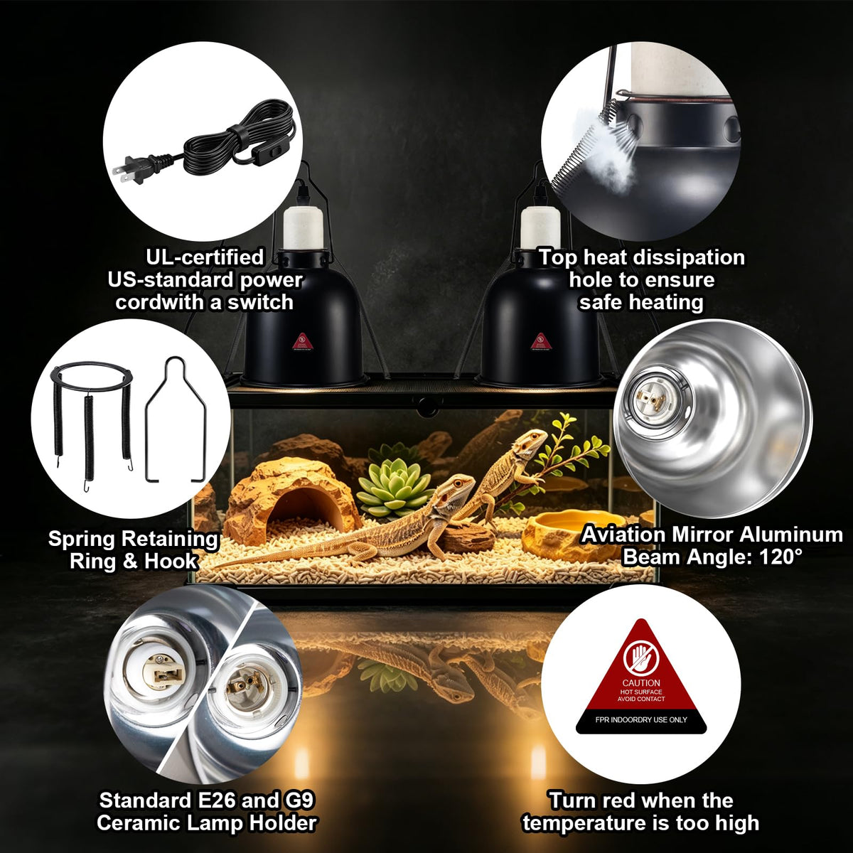Ceramic Socket Reptile Heat Lamp Kit O581