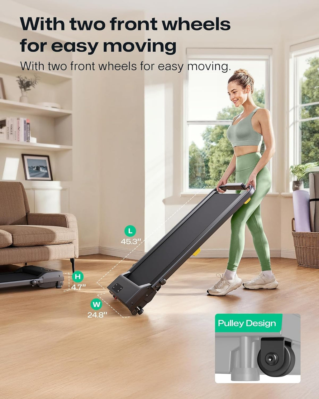 Manual Incline 2.5HP Portable Walking Treadmill R2055