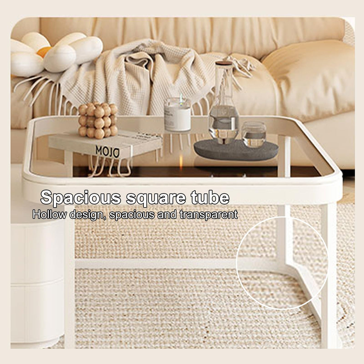 Brown Glass Coffee Table Set of 2 K2779