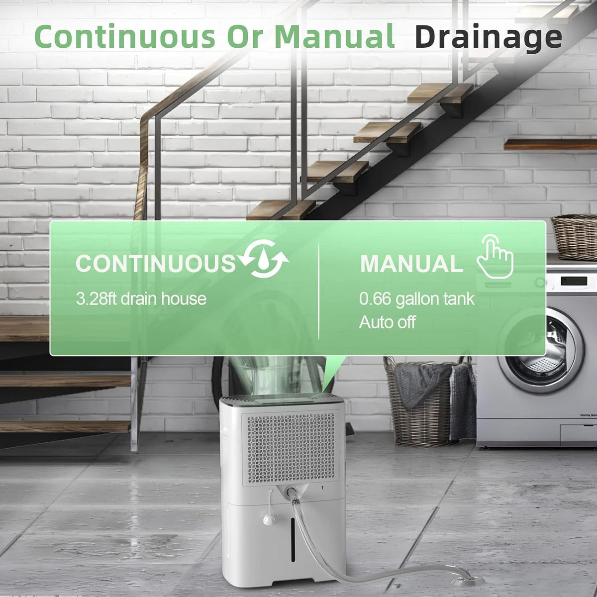 50 Pint Dehumidifier with Drain Hose & Auto Humidity Control L476