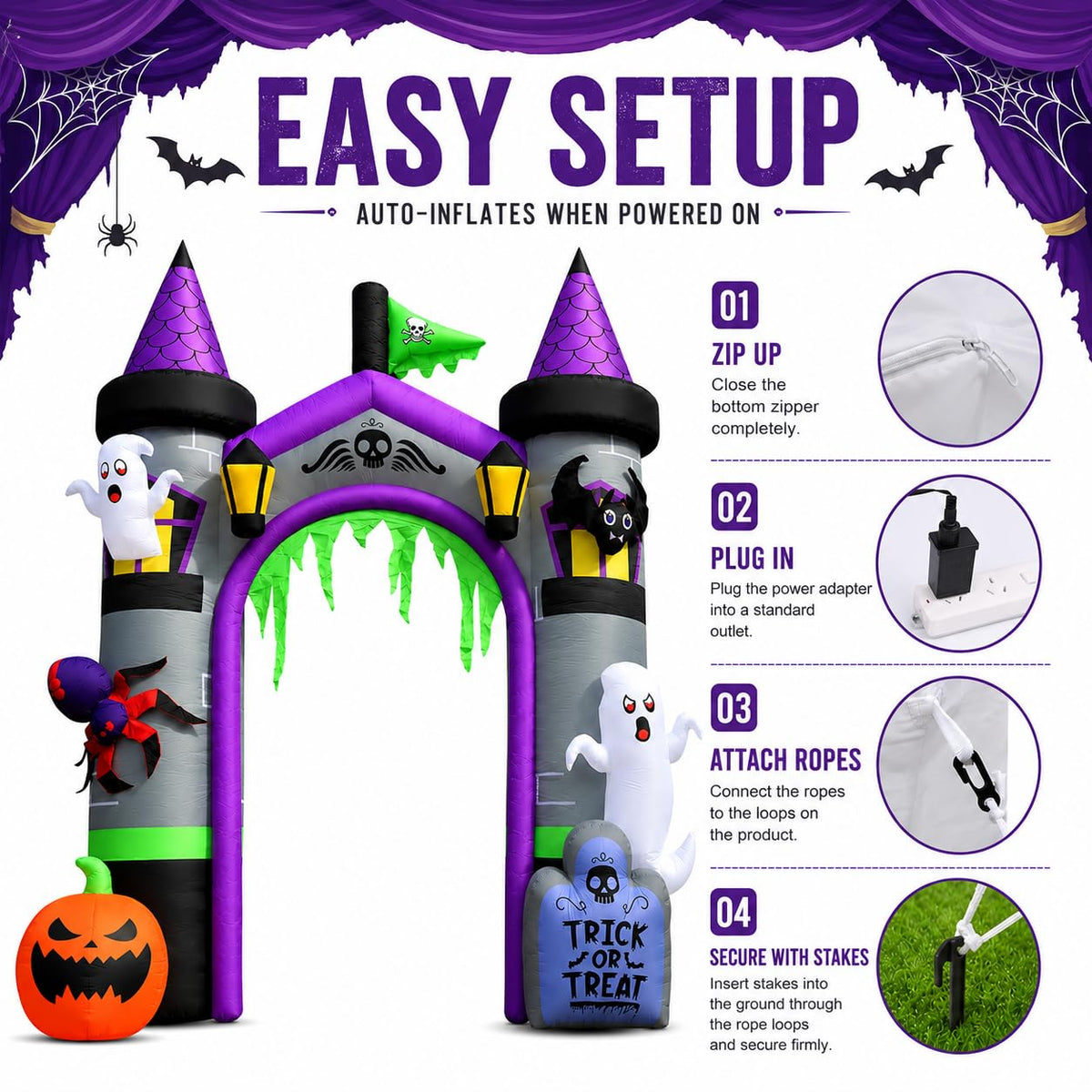 12.5 FT Inflatable Halloween Archway S9447